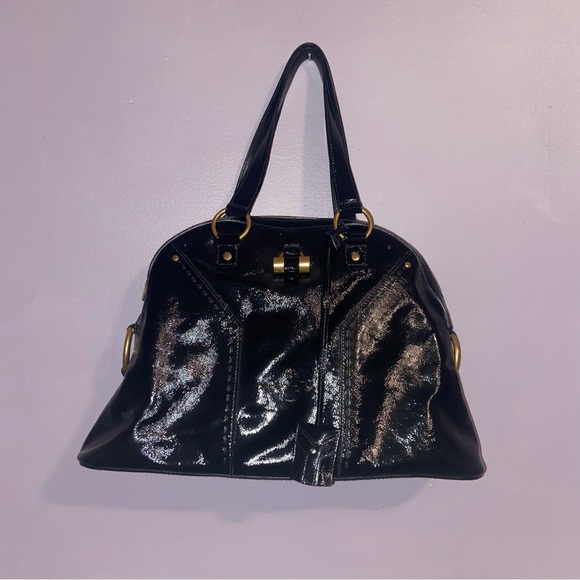 YSL Muse Enamel Patent Handbag - Picture 2 of 16
